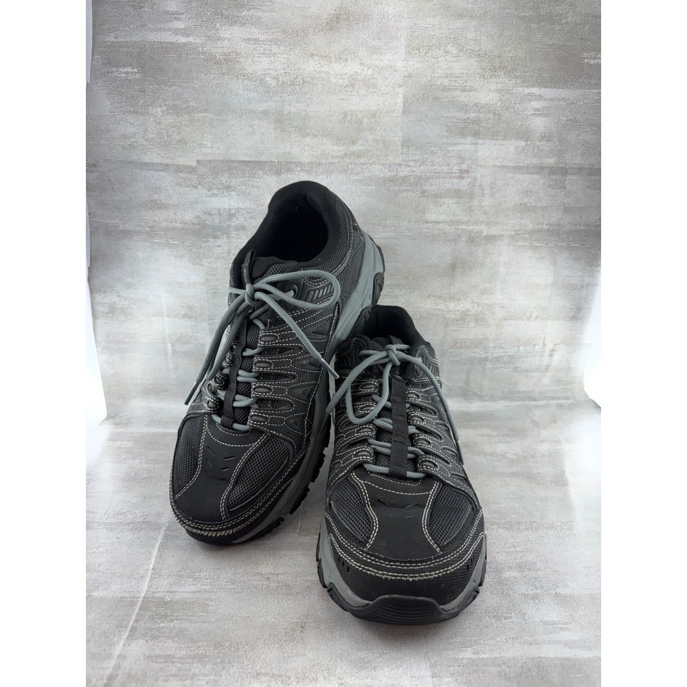 Skechers Men DLux Walker Scrambler Black Charcoal Extra Wide 237608WW Size 10.5